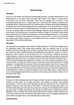 India Food and Beverage Sector Report 2024-2025 - Page 1